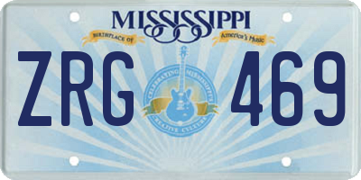 MS license plate ZRG469
