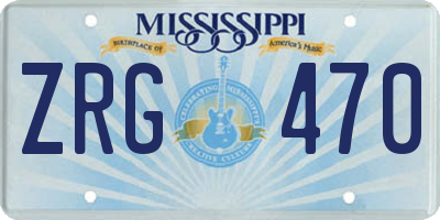 MS license plate ZRG470