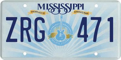 MS license plate ZRG471