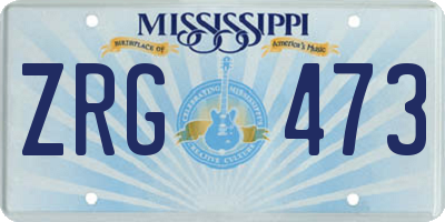 MS license plate ZRG473