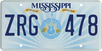 MS license plate ZRG478
