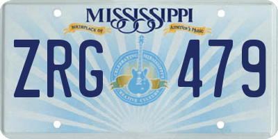 MS license plate ZRG479