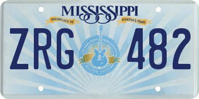 MS license plate ZRG482