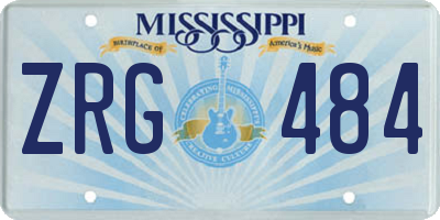 MS license plate ZRG484