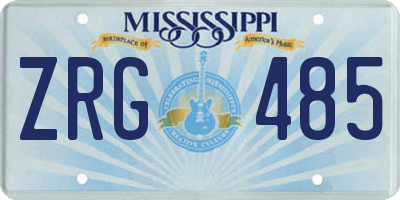 MS license plate ZRG485