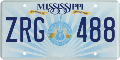 MS license plate ZRG488