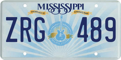 MS license plate ZRG489