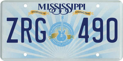 MS license plate ZRG490