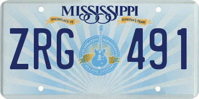 MS license plate ZRG491