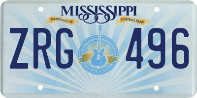 MS license plate ZRG496