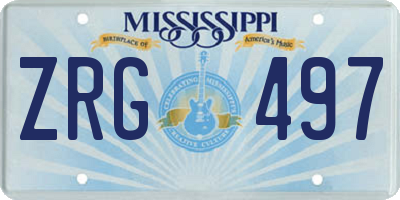 MS license plate ZRG497