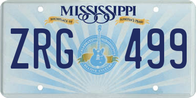 MS license plate ZRG499