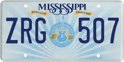MS license plate ZRG507