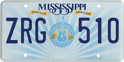 MS license plate ZRG510