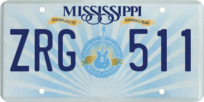 MS license plate ZRG511