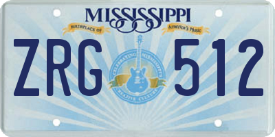 MS license plate ZRG512