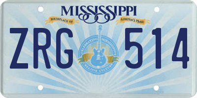 MS license plate ZRG514