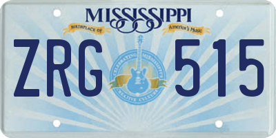 MS license plate ZRG515