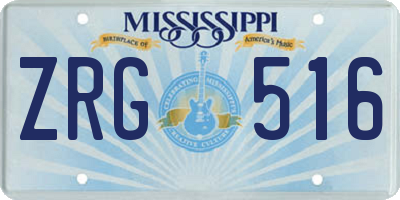 MS license plate ZRG516