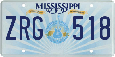 MS license plate ZRG518