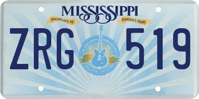 MS license plate ZRG519