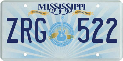 MS license plate ZRG522