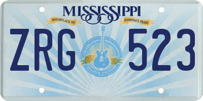 MS license plate ZRG523