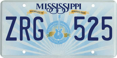 MS license plate ZRG525