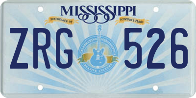 MS license plate ZRG526