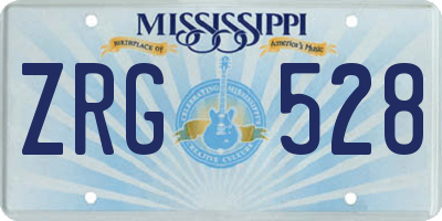 MS license plate ZRG528
