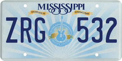 MS license plate ZRG532