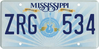 MS license plate ZRG534
