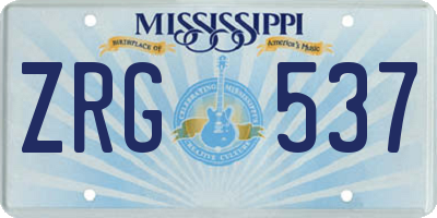 MS license plate ZRG537