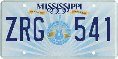 MS license plate ZRG541