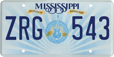 MS license plate ZRG543