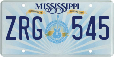 MS license plate ZRG545