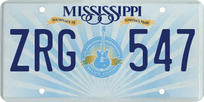 MS license plate ZRG547