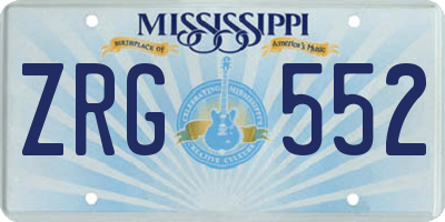 MS license plate ZRG552
