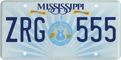 MS license plate ZRG555