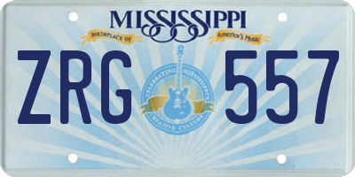 MS license plate ZRG557