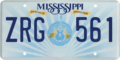 MS license plate ZRG561