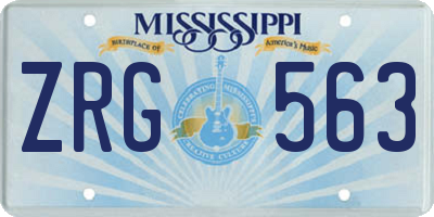 MS license plate ZRG563