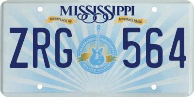 MS license plate ZRG564