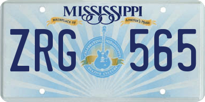 MS license plate ZRG565
