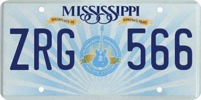 MS license plate ZRG566