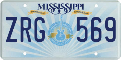 MS license plate ZRG569