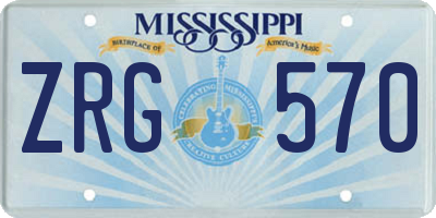 MS license plate ZRG570