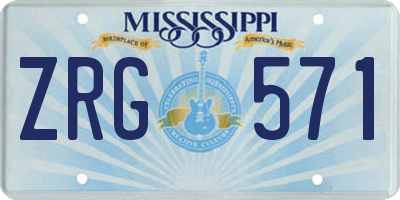 MS license plate ZRG571