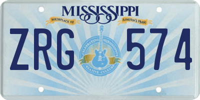 MS license plate ZRG574