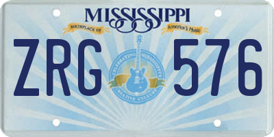 MS license plate ZRG576